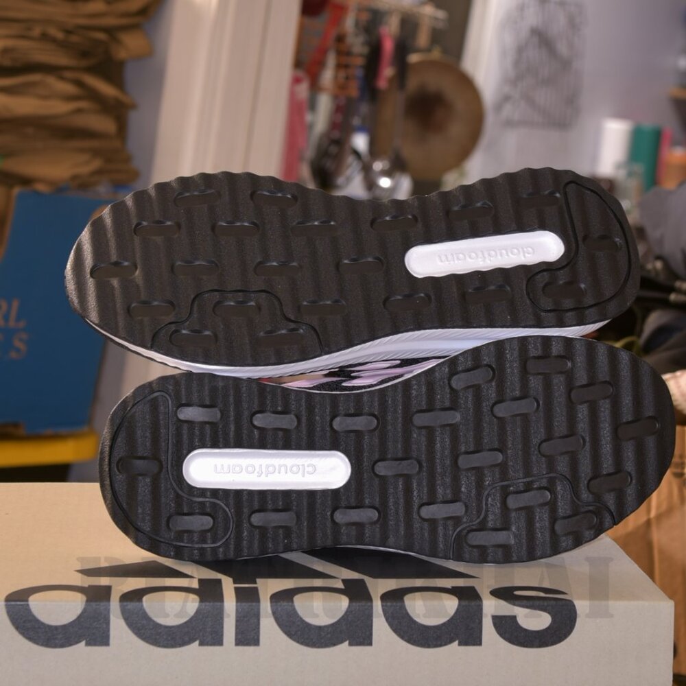 Ladies' XPLR Path Sneaker      adidas®     Color: Black (Black with Pink Stripes - Picture 5 of 5